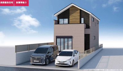 【外観パース】 | 静岡市葵区駒形通6丁目 3期 新築一戸建て | 外観パースです