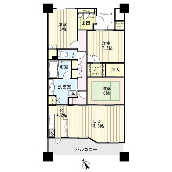 リッツレジデンシャル（７０４号室）の間取り