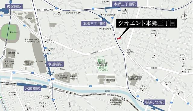 ジオエント本郷三丁目の地図