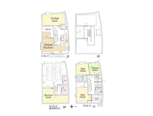 世田谷区瀬田１丁目の一戸建ての間取り
