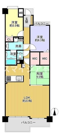 【間取り】 | オークヒルズ香里四番館