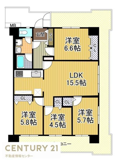 【間取り】 | 千舟リバーサイドヴィラＤ棟