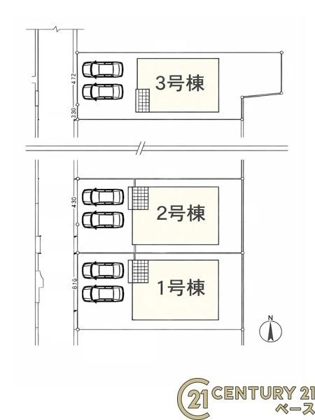 クレイドルガーデン東辻 ３号棟 ／新築一戸建の区画図|■こちらの物件は３号棟です！■