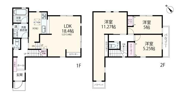 横浜市鶴見区駒岡４丁目の中古一戸建の間取り