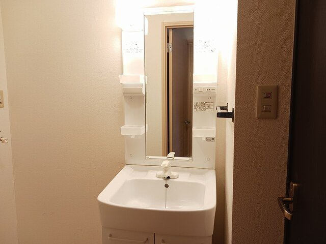 ラフォンテーヌⅠの洗面所|ゆったりとスペースのある洗面所