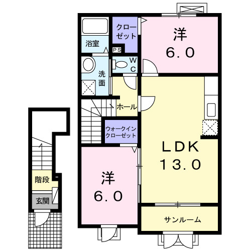スパシアス　Ｗの間取り
