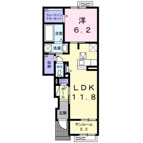 プラウド　横田Ⅲの間取り