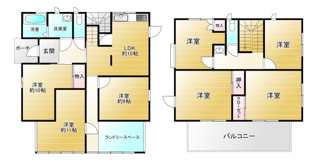埼玉県熊谷市妻沼東２丁目　OC物件の間取り|全室洋室のゆとりある7LDKの間取り。