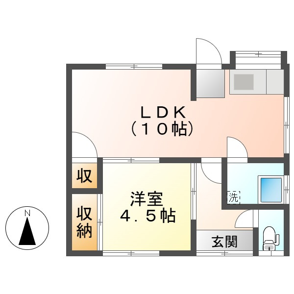 酒津多田貸家　東の間取り