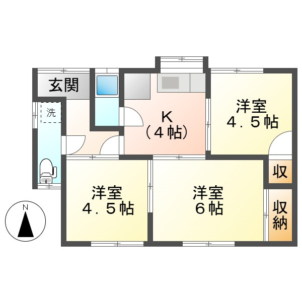 酒津多田貸家　西の間取り