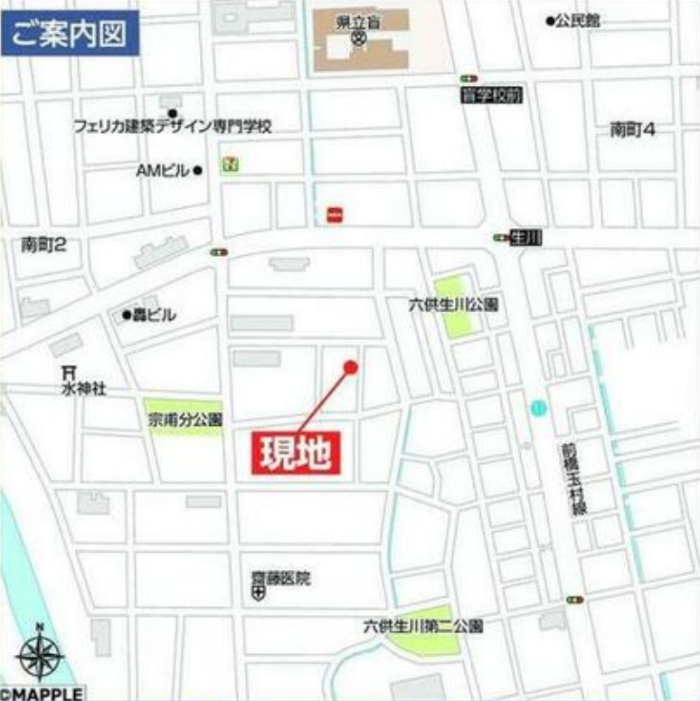 前橋市南町2丁目　A号棟(全２棟)　ハートフルタウン　新築建売分譲の地図