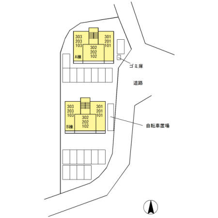 プルミエ　A棟の区画図