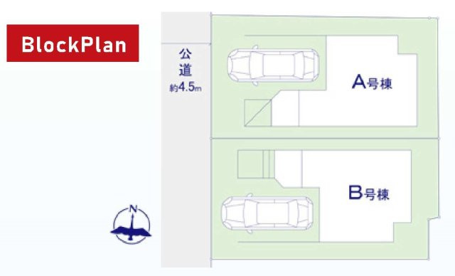 【横浜市西区北軽井沢4-29全２棟新築戸建て】★仲介手数料無料★（宮谷小学校・軽井沢中学校）の区画図