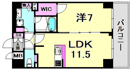 プレサンスTHE神戸の間取り