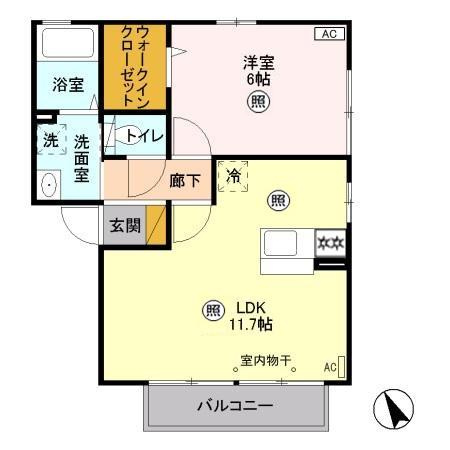 グランソレイユ　Ａの間取り