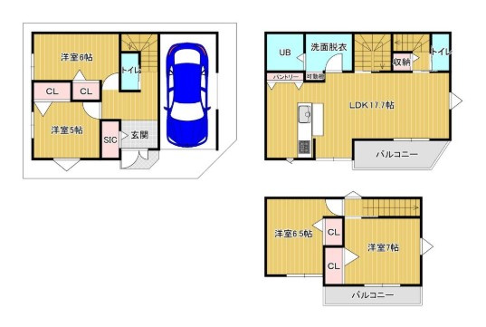 守口市大久保町5丁目　新築戸建の間取り