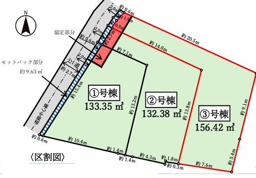 泉区中田北2丁目 新築戸建 5088.25万円の区画図|3号棟