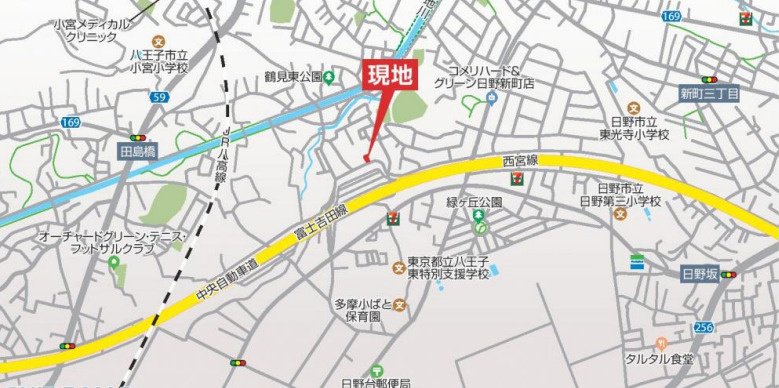 祝　成約済み　八王子市　石川町　新築戸建て　の地図|～仲介手数料無料☆八王子ひなた不動産～八王子市石川町　新築戸建て