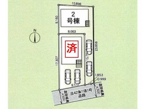 【仲介手数料０円】座間市新田宿第9　新築一戸建て　全2棟の区画図|座間市新田宿第9　新築一戸建て　全2棟