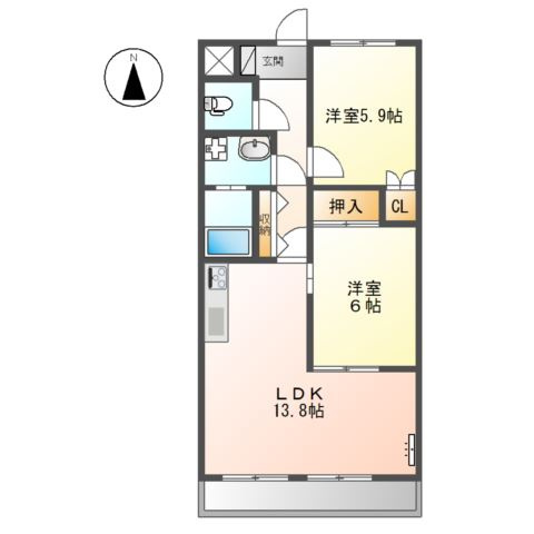 スカイハイツ野田の間取り