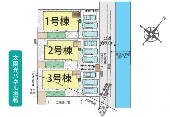 久喜市青毛３丁目　新築一戸建て　01の区画図|全３棟