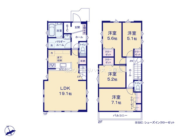 西区宮前町1期　新築戸建　FIT-A01の間取り|4LDK