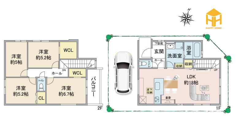 テラシエ荻野3丁目新築一戸建て│4LDK+駐車駐輪の間取り|※図面と現況に相違がある場合は現況を優先します。