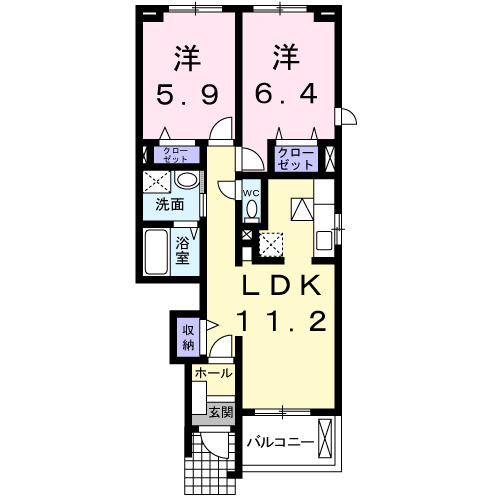 【間取り】 | エレガント　Ｍ・Ⅱ