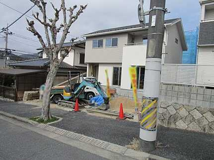 安佐南区上安４丁目の前面道路含む現地写真