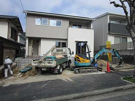 安佐南区上安４丁目の前面道路含む現地写真