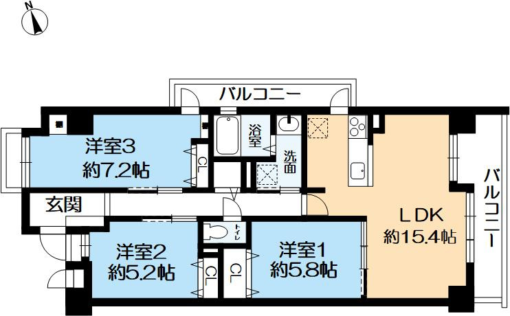 ろうきん鈴蘭台東コーポの間取り
