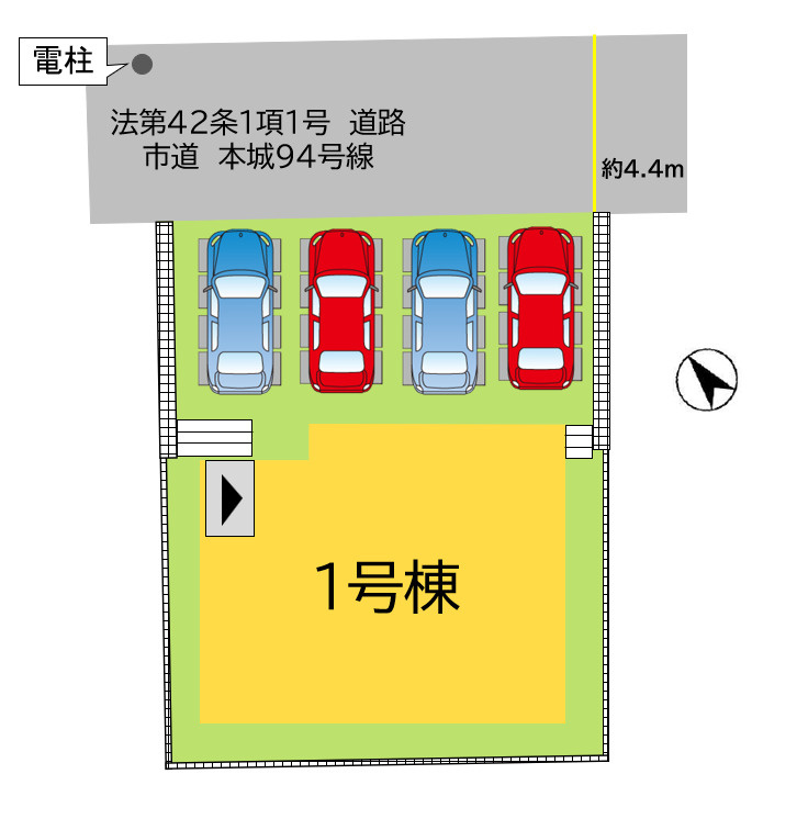 北九州市八幡西区御開3丁目7期1号棟の区画図