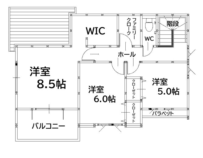 北九州市八幡西区本城3丁目2期2号棟の間取り