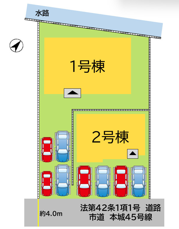 北九州市八幡西区本城3丁目2期2号棟の区画図