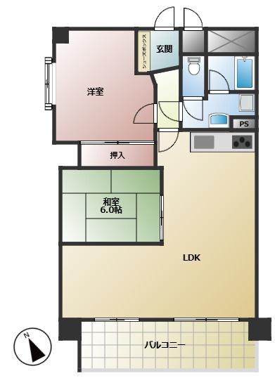 【間取り】 | ロワールマンションアール春日