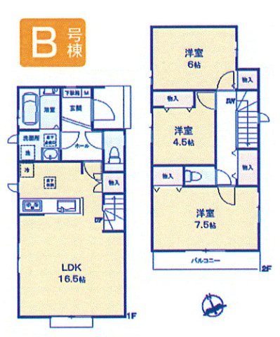 昭島市福島町2丁目　新築戸建全3棟の間取り