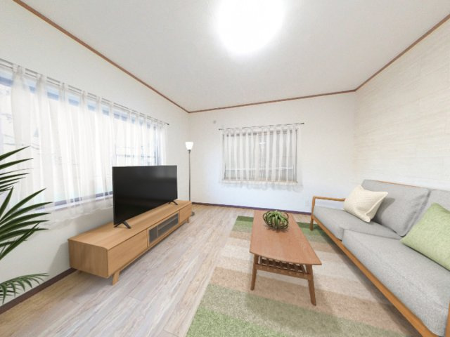 リフォーム済中古戸建　一宮市中島通５丁目　平成18年築の居間・リビング|家具はCGによるイメージです。