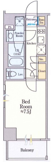クレストコート清澄白河の間取り