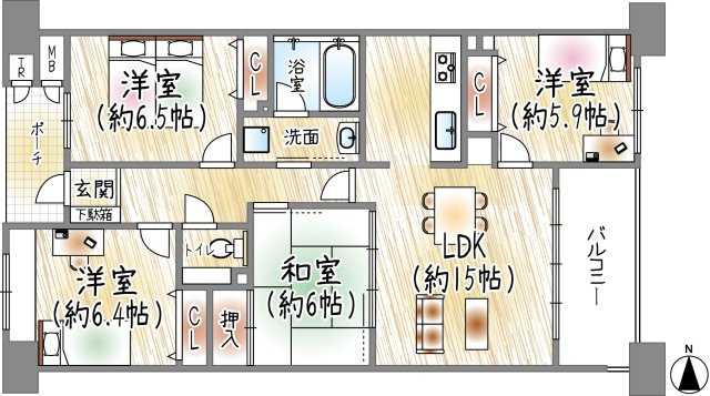 リブコートフェリス須磨妙法寺の間取り|間取り