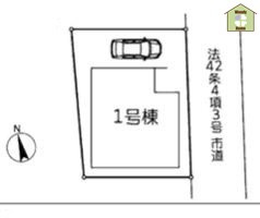 春日部市東中野　新築一戸建ての区画図