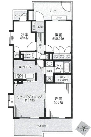 【間取り】 | クリオ三鷹5番館