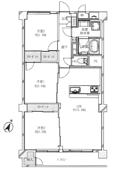 【間取り】 | 三鷹ナショナルコート