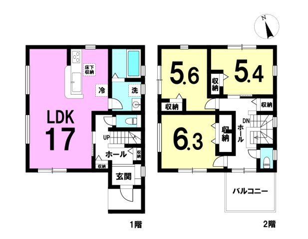 中央区和地山の間取り|3LDKになります。
