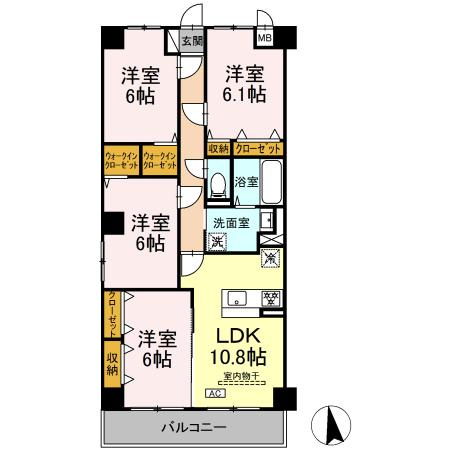 グランヴェールにしすなの間取り