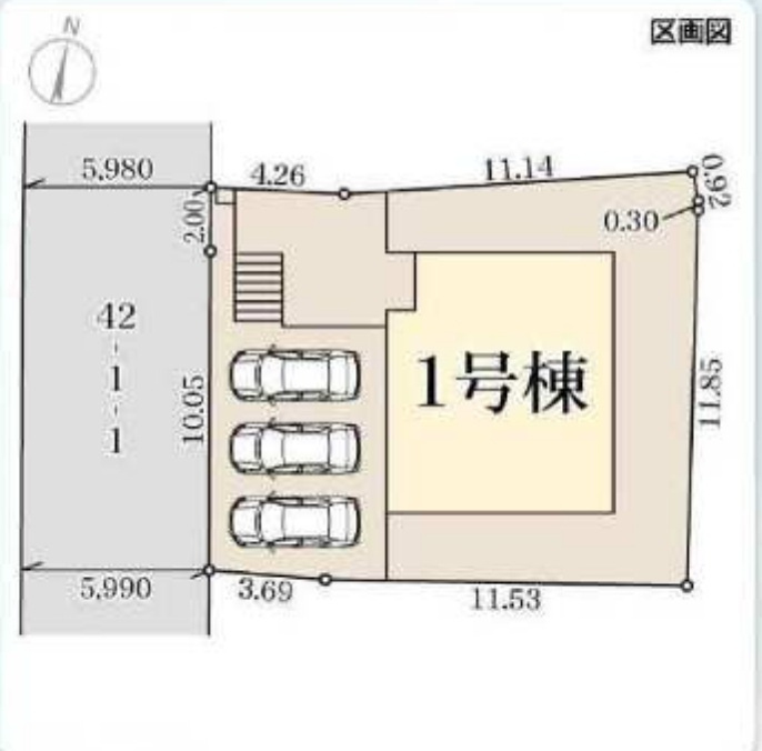 新築戸建　神戸市北区筑紫が丘１丁目8の区画図
