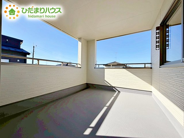 【バルコニー】 | 小美玉市上玉里第2　新築戸建　1号棟 | 広いインナーバルコニーは、ランドリースペースだけでなく、椅子を置いて風にあたりながら読書なんていかがでしょうか(^^♪