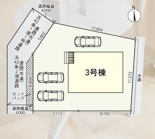 久留米市三潴町玉満　新築戸建ての区画図