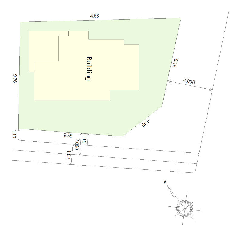 緑区青山　再生中古住宅の区画図|東南・南西の角地、陽当たり良好です