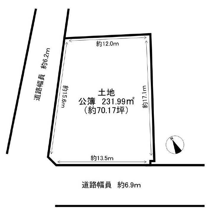 草津市東矢倉2丁目　建築条件無し売土地