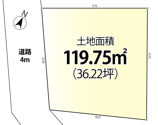 世田谷区桜上水2丁目　広々10ｍ間口×土地36坪超　新築戸建限定1棟の区画図
